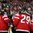 PRAGUE, CZECH REPUBLIC - MAY 16: Canada's Jason Spezza #90 is congratulated by teammates Brent Burns #88, Nathan Mackinnon #29 and Dan Hamhuis #2 after scoring a second period goal against the Czech Republic during semifinal round action at the 2015 IIHF Ice Hockey World Championship. (Photo by Andre Ringuette/HHOF-IIHF Images)

